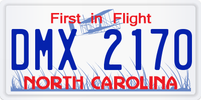 NC license plate DMX2170
