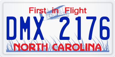 NC license plate DMX2176