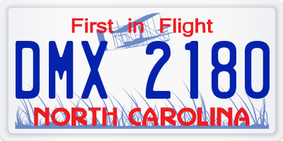 NC license plate DMX2180