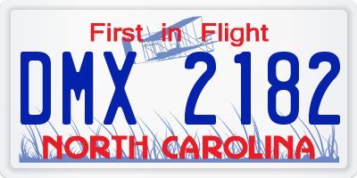 NC license plate DMX2182