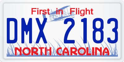 NC license plate DMX2183