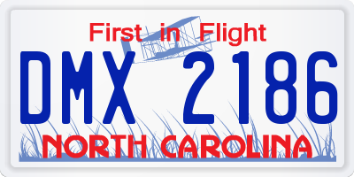 NC license plate DMX2186