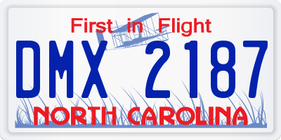 NC license plate DMX2187