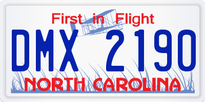 NC license plate DMX2190