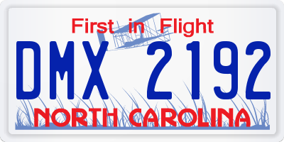NC license plate DMX2192