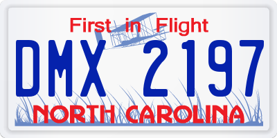 NC license plate DMX2197