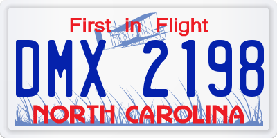 NC license plate DMX2198