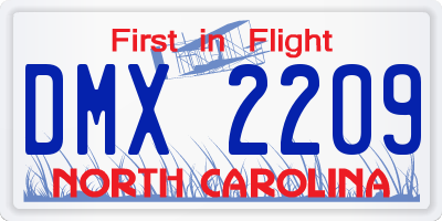 NC license plate DMX2209