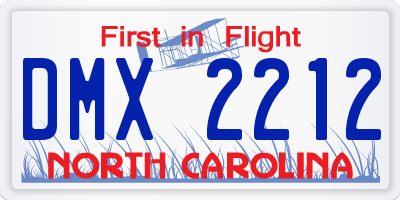 NC license plate DMX2212
