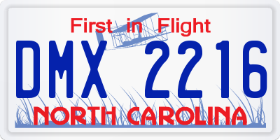NC license plate DMX2216