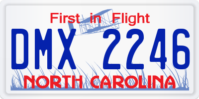 NC license plate DMX2246