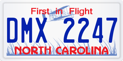 NC license plate DMX2247