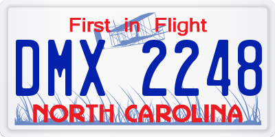 NC license plate DMX2248
