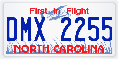 NC license plate DMX2255