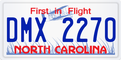 NC license plate DMX2270