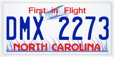 NC license plate DMX2273