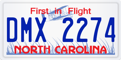 NC license plate DMX2274