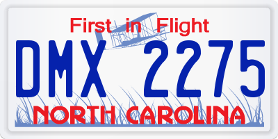 NC license plate DMX2275
