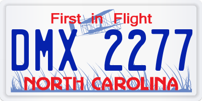 NC license plate DMX2277