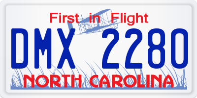 NC license plate DMX2280