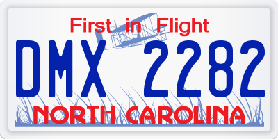 NC license plate DMX2282