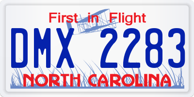 NC license plate DMX2283