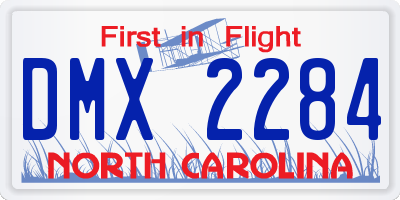 NC license plate DMX2284