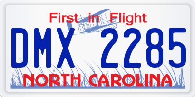 NC license plate DMX2285