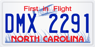 NC license plate DMX2291