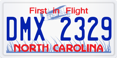 NC license plate DMX2329
