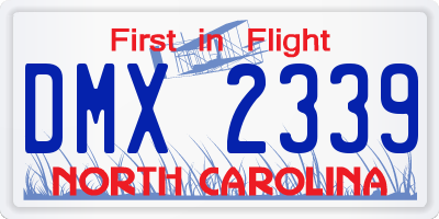 NC license plate DMX2339