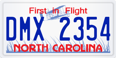 NC license plate DMX2354