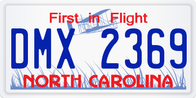 NC license plate DMX2369