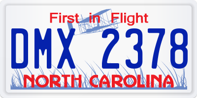 NC license plate DMX2378