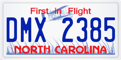 NC license plate DMX2385