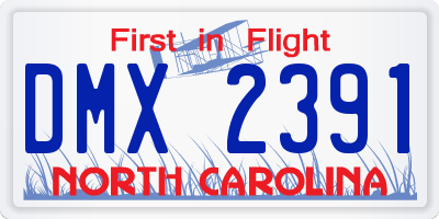 NC license plate DMX2391