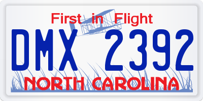 NC license plate DMX2392