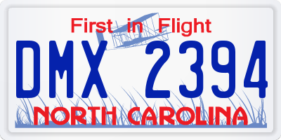 NC license plate DMX2394