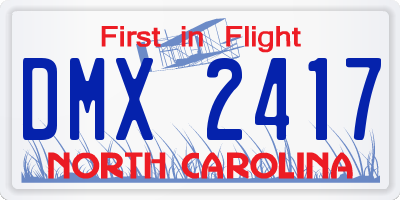 NC license plate DMX2417