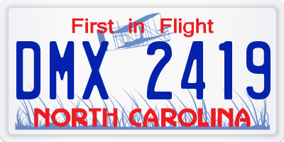 NC license plate DMX2419