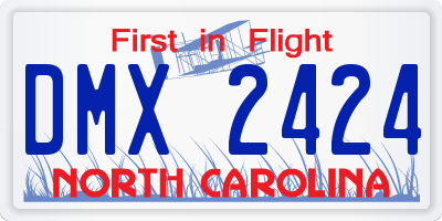 NC license plate DMX2424