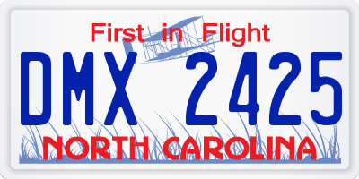 NC license plate DMX2425