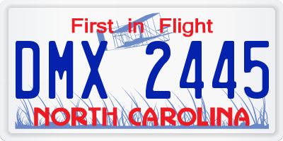NC license plate DMX2445