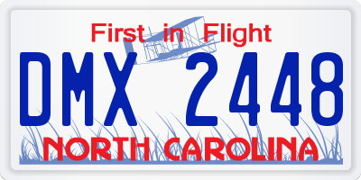 NC license plate DMX2448
