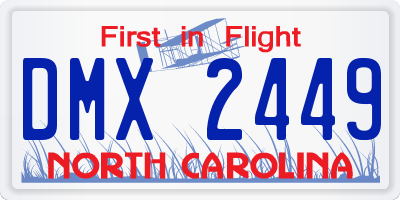 NC license plate DMX2449
