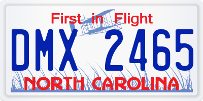 NC license plate DMX2465