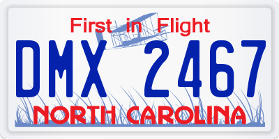 NC license plate DMX2467
