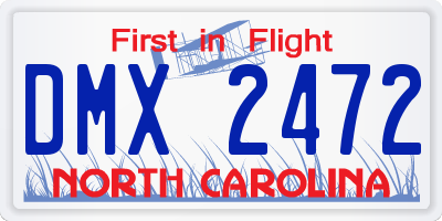 NC license plate DMX2472