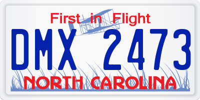 NC license plate DMX2473