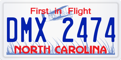 NC license plate DMX2474